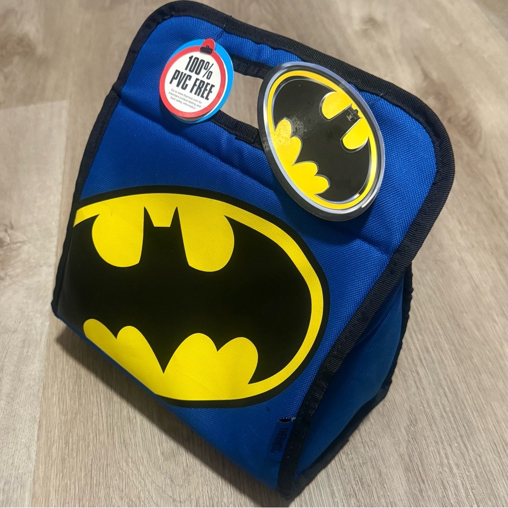 DC Comics Batman Thermos Insulated Lunch Tote Bag Blue New